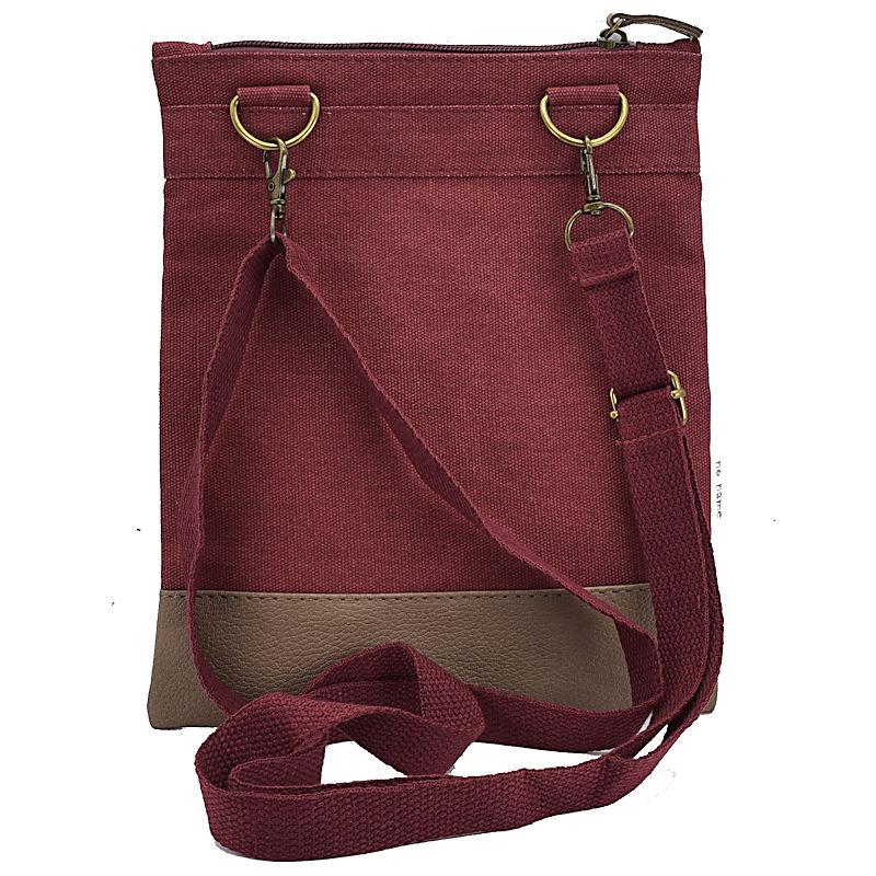 Handtasche Canvas Crossbag uni berry von No Name